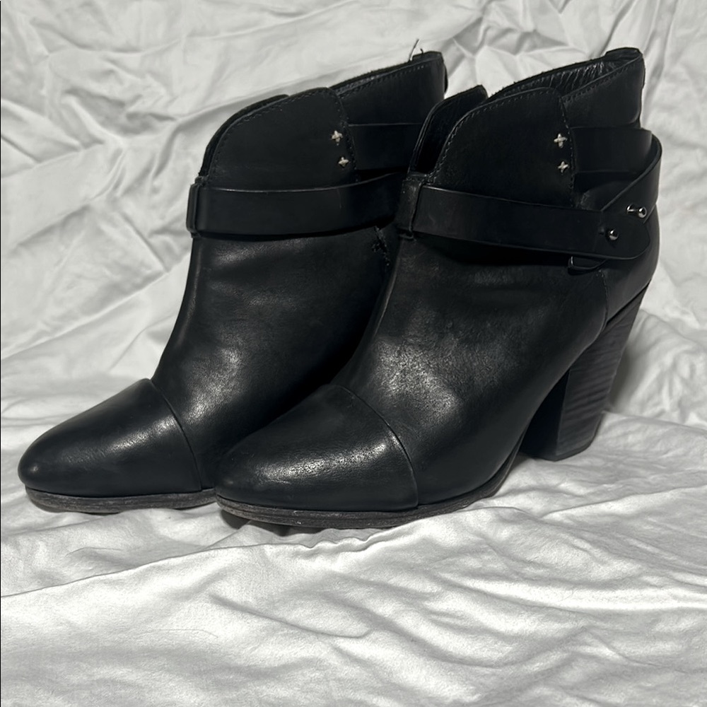 rag & bone Harrow Black Heeled Leather Boots